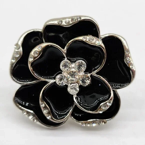 BFD- Beaded & Rhinestone Floral Ring - Picture 5 of 9